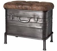 HAKU Banc Vintage Cervin – métal, revêtement tissu – L51×H48×P34 cm – style industriel – anthracite