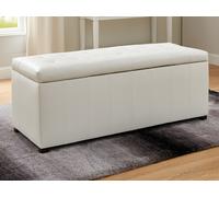 Banc coffre de rangement CONCIERTO en simili - Blanc