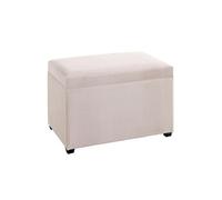 Banc Coffre de Rangement Côtelé "Timmy" 58cm Ecru