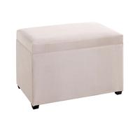 Banc Coffre de Rangement Côtelé "Timmy" 58cm Écru