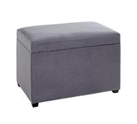 Banc Coffre de Rangement Côtelé "Timmy" 58cm Gris