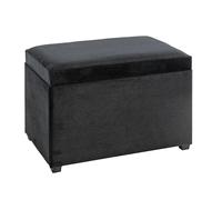 Banc Coffre de Rangement Côtelé "Timmy" 58cm Noir