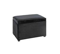 Banc Coffre de Rangement Côtelé "Timmy" 58cm Noir