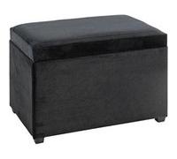 Banc Coffre de Rangement Côtelé "Timmy" 58cm Noir Noir