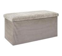 HOME DECO FACTORY - HD7801 - Coffre Banc Pliable Emilia - Rangement Pratique et Élégant - Tissu en Polyester - Idéal pour Salon ou Chambre - Design Épuré - Capacité de Rangement - Taupe