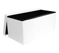 Banc coffre de rangement en polyuréthane Zoé Blanc Blanc G