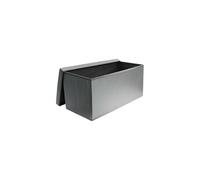 HOME DECO FACTORY Coffre-banc pliable HD3405 en PU gris gain d'espace 76x37,5x37,5 cm