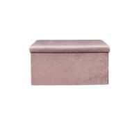 Home Deco Factory - Banc coffre de rangement Giullia - Velours côtelé - Rose poudré