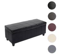 Mendler Banc coffre de rangement Kriens cuir et simili-cuir 112 x 45 x 45 cm Noir