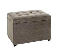 Banc Coffre de Rangement Matelassé "Samy" 58cm Anthracite