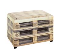 Banc Coffre de Rangement Palette "Timmy" 58cm Beige