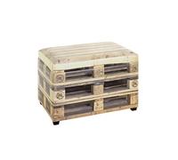 Banc Coffre de Rangement Palette "Timmy" 58cm Beige