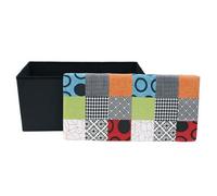 Banc & Coffre de Rangement "Patchwork" 76cm Multicolore