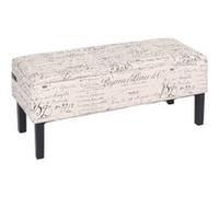 Banc/coffre de rangement Renens, 95x36x44, tissu, motif écriture