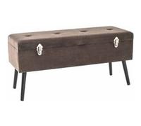 HAKU Coffre de rangement Art déco Bois massif, MDF, velours L106×H52×P40 cm Taupe