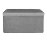 The home deco factory – Banc coffre de rangement Giullia – Velours côtelé – Gris souris
