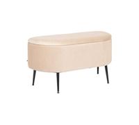 Atmosphera - Banc Coffre Velours solaro Beige 100x40cm