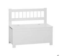 Atmosphera Banc de rangement JJ855 – coffre à jouets blanc pour enfant