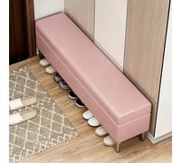 Banc Coffre étroit en Similicuir, Banc rembourré Moderne Extra Long pour Chambre, adapté à la Chambre, à l’entrée et au Salon(Pink,90x30x43cm)