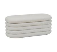 Atmosphera – Banc coffre Giulia bouclette blanc 110x46cm