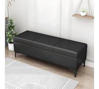 Banc Coffre Ottoman avec Assise rembourrée pour Chambre et Salon - Élégant Banc Coffre Noir avec Espace pour Chaussures, Jouets et Plus Encore (100 x 40 cm)