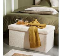 Banc coffre pliable Bouclette ""Teddy Matcha"" La Factory - Teddy Matcha Craie
