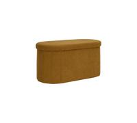 HOME DECO FACTORY - HD7812 - Coffre Banc Pliable Côtelé Jaune - Mobilier Pratique et Élégant - Idéal pour Le Rangement et L'Assise - Dimensions 76 x 45 x 38 cm - Couleur Jaune