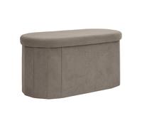 Banc Coffre Pliable Côtelé "Jules" 76cm Taupe