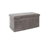 Banc Coffre Pliable Côtelé "Scott" 76cm Taupe