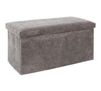 Banc Coffre Pliable Côtelé "Scott" 76cm Taupe Marron G