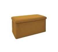Banc coffre pliable en tissu texturé maille 3D jaune - ELECTRON -