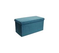 - Banc coffre pliable en velours Zig zag bleu