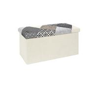 Banc Coffre Pliable ALTOBUY Motif Patchwork Gris Textile 76x38xH38cm Gris