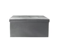 Banc Coffre Pliable Simili Cuir Gris Capitonné - RONNY