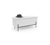IDMarket - Banc Coffre Rangement Louis Tissu Bouclette Blanc