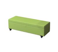Banc Coffre Rangement Matière Cuir Banc D'Entrée Jusqu'à Coffre A Jouet Banquette Lit Coffre De Rangement Plaid Repose Pied Convient À Une Variété De Situations(Light Green,39.4x15.7x15.7in)