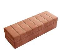 Banc Coffre Rangement Moderne - Banc D’entrée en Bois Massif, Bancs de Bout de Lit, Design Haut de Gamme, Petit Canapé, D’Organisation de la Maison(Orange,59.0in/150cm)