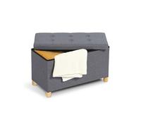 IDMarket - Banc Coffre Rangement sur Pied 76 cm Tissu Gris Anthracite
