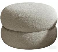 Banc Coffre Rond | Tabouret Repose-Pieds Capitonné Imitation Ours en Peluche | SièGe Pliable pour Salon, Chambre, Pied De Lit, Dortoir(Gray/2nd)