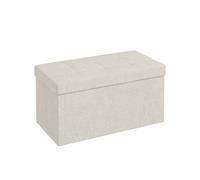 HomCom - Banc de rangement Chesterfield capitonné - 76 x 38 x 38 cm, 84 L, pliable, crème