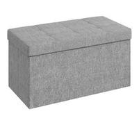 HOMCOM Banc de Rangement Pouf de Rangement 84L 76 x 38 x 38 cm Gris Clair