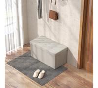HomCom - Banc de rangement Chesterfield capitonné - 76 x 38 x 38 cm, 84 L, pliable, crème