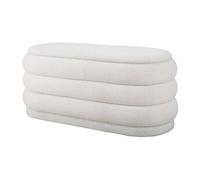Banc coffre - Tissu bouclette - Blanc - ECAMBI