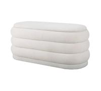 Banc coffre - Tissu bouclette - Blanc - ECAMBI