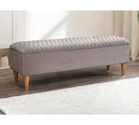 Banc coffre - Tissu velours - Beige - DANIELE