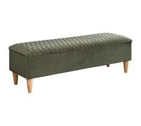 Banc coffre - Tissu velours - Vert olive - DANIELE