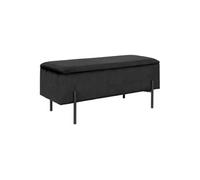 Altobuy Banc-coffre BLAIRE Velours noir pieds métal