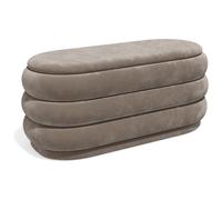 Banc coffre - Velours - Taupe - ECAMBI