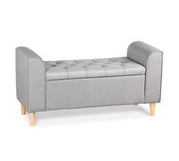 Banc coffre Winnie Tissu Gris clair