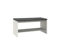 Banc coloris optique granit-chrome - Dim : L 81 x P 30 x H 40 cm --